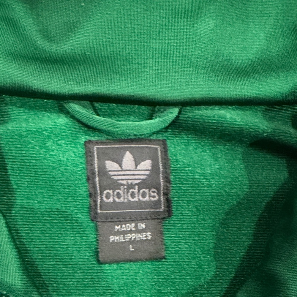 Adidas Green Track Jacket with White Accents - Picture 2 of 2